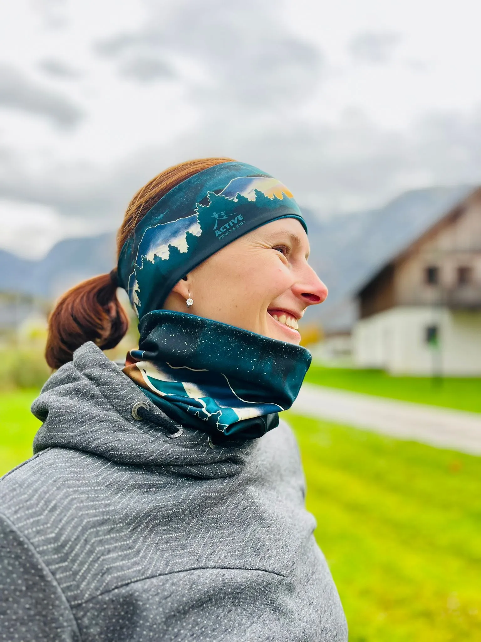 Celoroční čelenka Active Moms & Kids – limitovaná edice - tmavá náhled 2